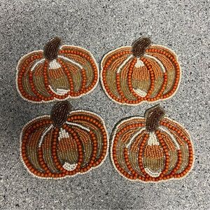 Nicole Miller Home Beaded Pumpkin Coasters - set of 4